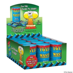 Toxic Waste Blue Plastic Drum Sour Candy Packs - 12 PK